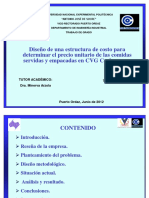 Diseño Estructura Costo Determinar Precio Unitario Comidas Servidas y Empacadas