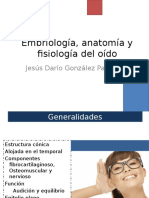 Embriologia, Anatomia y Fisiologia Del Oido