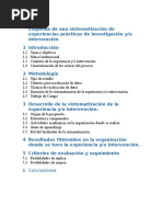 Esquema de Una Sistematización de Experiencias Prácticas de Investigación y