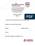 Soluciones de Financiamiento Bancario para La Empresa Privada