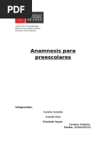 Anamnesis Educativa Preescolares