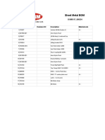 Sheet Metal Bom: Sr. No Itemid Revision No Description Materialcode