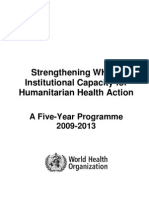 Strengthening WHO's Institutional Capacity For Humanitarian Health Action