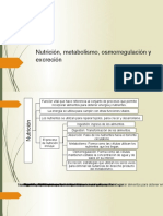 Nutrición, Metabolismo, Osmorregulación y Excreción