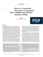 The Effects of A Sound-Field Amplification System On Managerial Time in Middle School