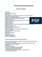 Actes de Parole Points Grammaticaux Par Niveau CECR PDF