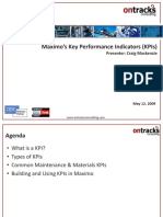 MAX013 Maximos Key Performance Indicators