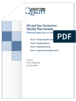 Oil and Gas Quality Control Plan Sample