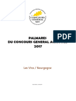 Le Palmarès Du Concours Des Vins de Bourgogne Au Salon de L'agriculture de Paris.