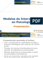 Presentación de Curso Modelos de Intervención en Psicología