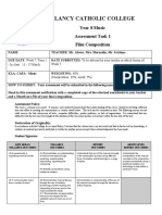 Yr 8 Music Assessment Task 1 Semester 1 2017