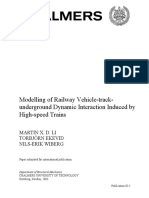 Modelling of Railway Vehicle-Trackunderground Dynamic Interaction Induced by High-Speed Trains