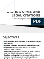 Writing Style and Legal Citations: Paul Svongoro, November 2016