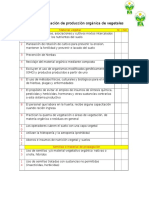 Lista de Verificación de Producción Orgánica de Vegetales