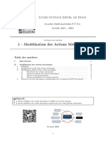 Cours CPGE - Modélisation Des Actions Mécaniques