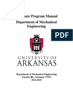 Graduate Program Manual Department of Mechanical Engineering