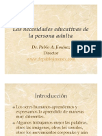 Capitulo 7 Las Necesidades Educativas de La Persona Adultas