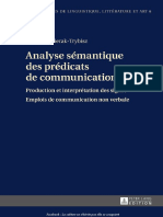 Izabela Pozierak-Trybisz-Analyse Sémantique Des Prédicats de Communication - Production Et Interprétation Des Signes. Emplois de Communication Non Verbale