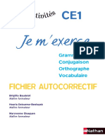 Je M'exerce Ce1 Fichier Autocorrectif