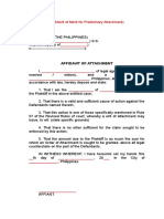 Affidavit of Merit For Preliminary Attachment