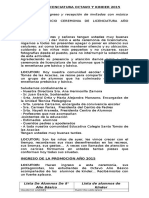 Libreto Licenciatura Octavo y Kinder 2015