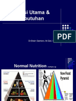 Nutrisi Utama & Kebutuhan: DR - Brain Gantoro, M.Gizi, SPGK