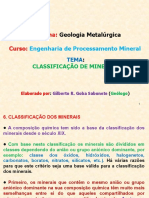 Geol. Met. Cap.6 PPT Classificacao de Minerais.