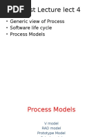 Last Lecture Lect 4: - Generic View of Process - Software Life Cycle - Process Models