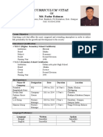 Curriculum Vitae: of Md. Fazlur Rahman