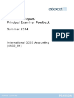 Examiners' Report/ Principal Examiner Feedback Summer 2014: International GCSE Accounting (4AC0 - 01)