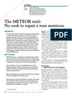 The METEOR Trial: No Rush To Repair A Torn Meniscus: Interpreting Key Trials