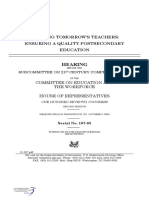 House Hearing, 107TH Congress - Training Tomorrow's Teachers: Ensuring A Quality Postsecondary Education