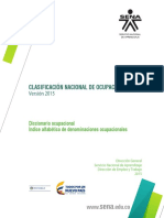 Clasificación Nacional de Ocupaciones 2015 en Colombia CNO2015