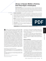 Significance of Dynamic Mobility in Restoring Vertebral Body Height in Vertebroplasty