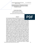 The Role of Human Resource Information Systems in Organizational Effectiveness: A Case Study of Kenya Commercial Bank