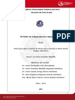 Pucp Tesis Deber Imparcialidad e Indepéndencia PDF