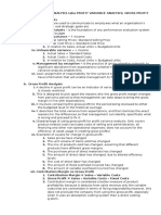 Gross Profit Variation Analysis Study Material