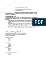 Bmsa Arithmetic Sample Questions