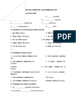 Le Present de L Indicatif Exercices de Grammaire en Contexte 1 PDF