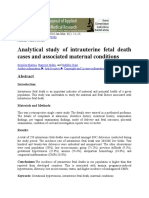 Analytical Study of Intrauterine Fetal Death Cases and Associated Maternal Conditions