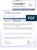 Certificado No 451 Abrazadera o Collarin Tipo Transformador