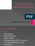 ESP-English For Specific Purposes: Basharat Rasheed Mirza