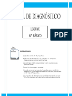 Prueba de Diagnostico Lenguaje 6 Básico