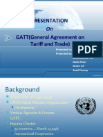 Presentation GATT (General Agreement On Tariff and Trade) : Presented To: Madam Afsheen Ishtiaq Presented By: Azeem Bhatti