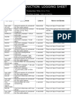 Radio Production: Logging Sheet: Production Group: Katie and Molly