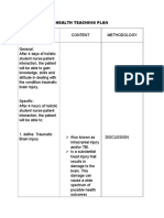 Health Teaching Plan