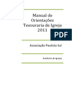 Manual de Orientações Tesouraria de Igreja 2011