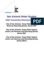 San Antonio Water System Series 2007 Debt Disclosure Report