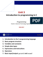 Unit 3. Introduction To Programming in C