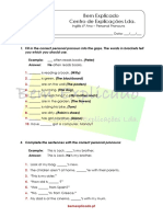 1.9 Ficha de Trabalho Personal Pronouns 2